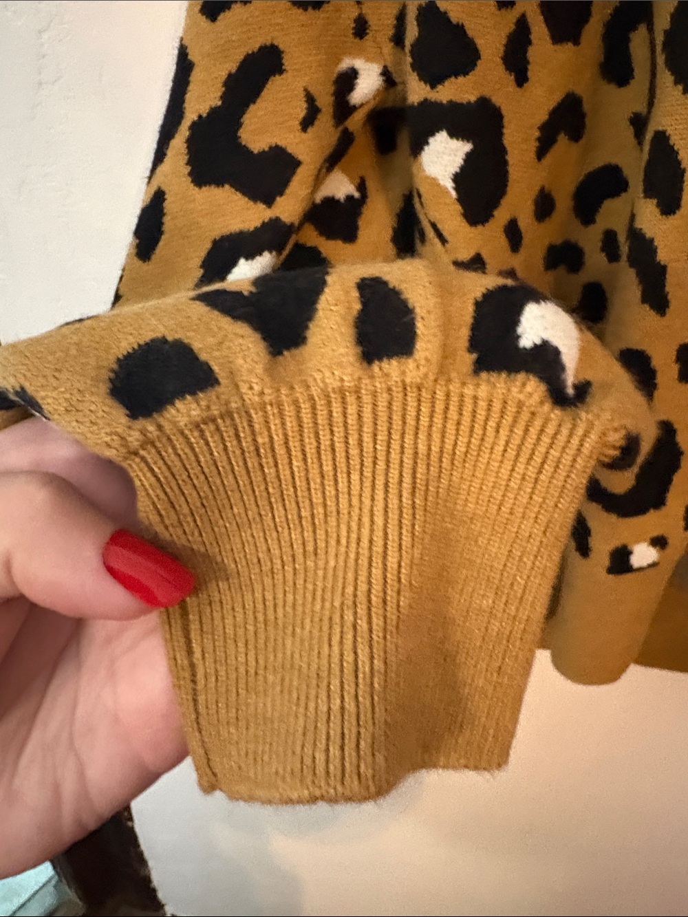NWT: Nine West Leopard Print Pullover - Camel, Black & White - Picture 8 of 10